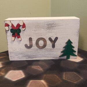 Rustic JOY Holiday Decor Sign